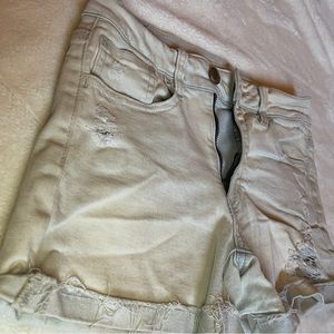 American Eagle high rise shortie Jean shorts distressed